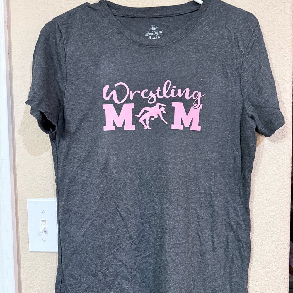 Gray Wrestling Mom T-Shirt